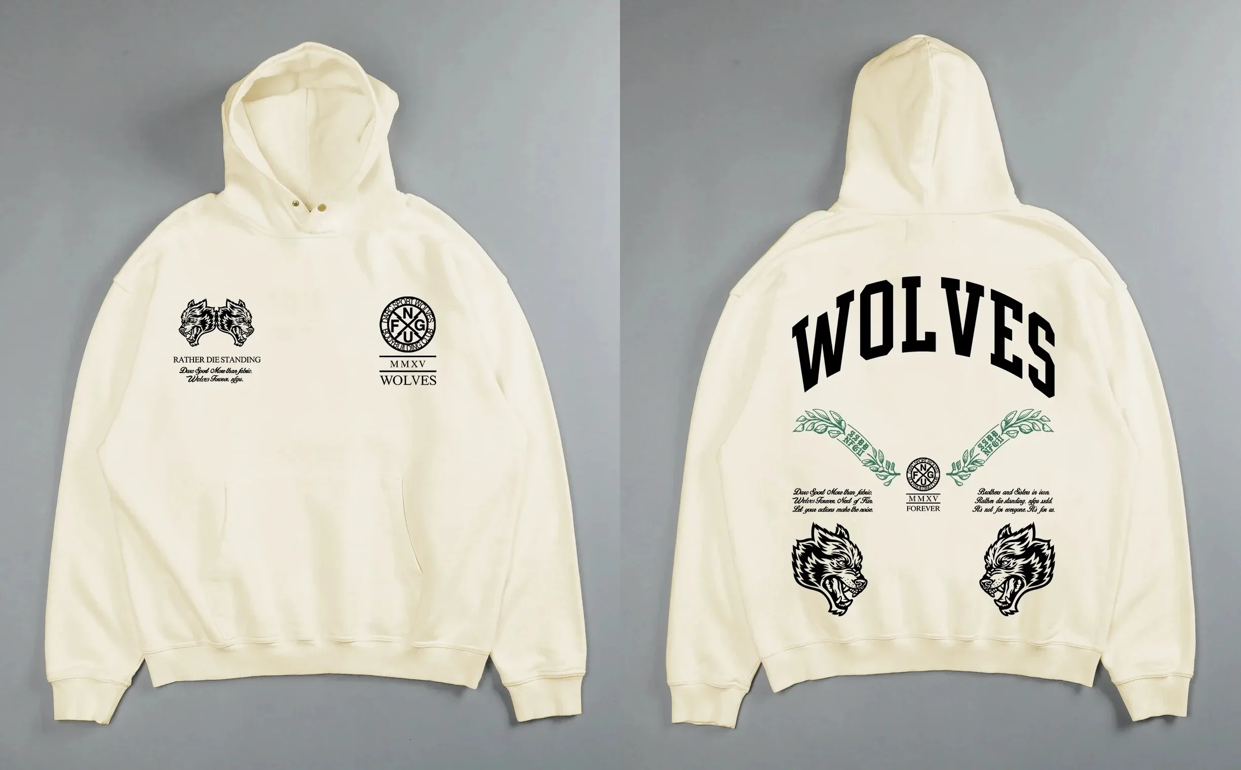 Unisex Fashion Wolf Hoodies Pullover Graphic Oversized Gym Workout Men Clothing Darcsport Designer New in Hoodies & Sweatshirts