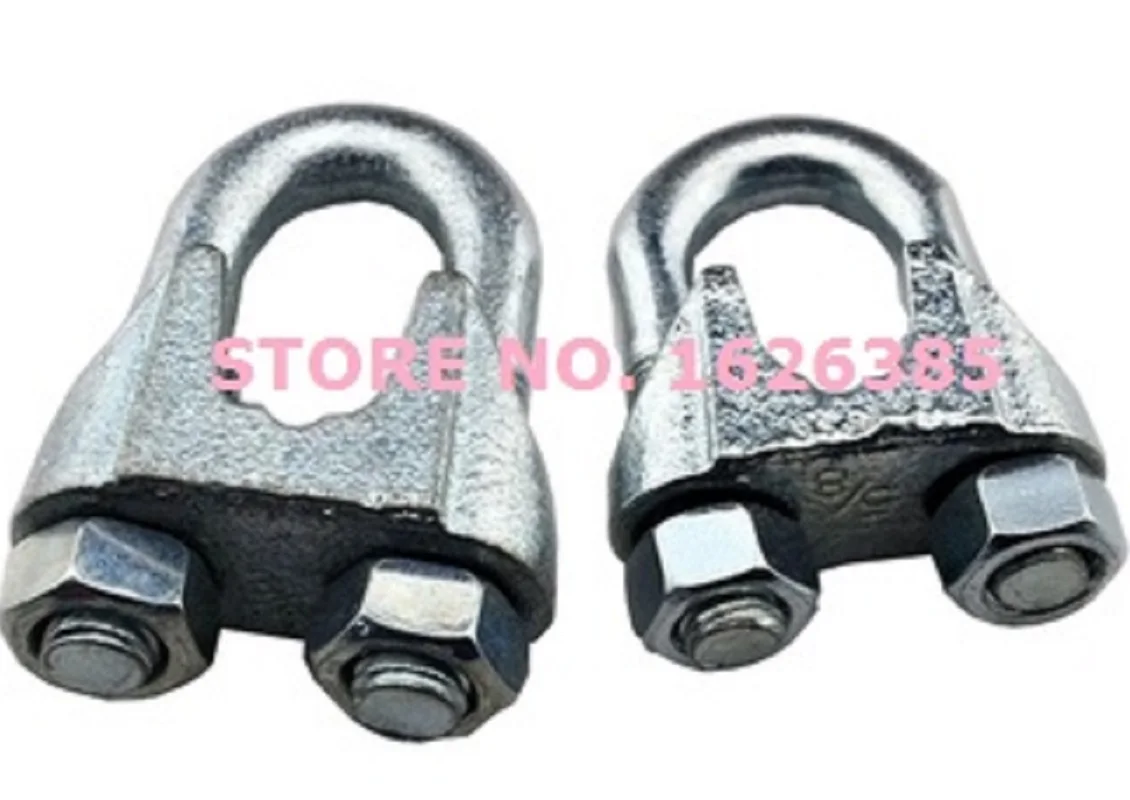 M3--M28 Electric galvanized steel wire rope clip clamp binding head  hardware malleable U-shaped lock buckle