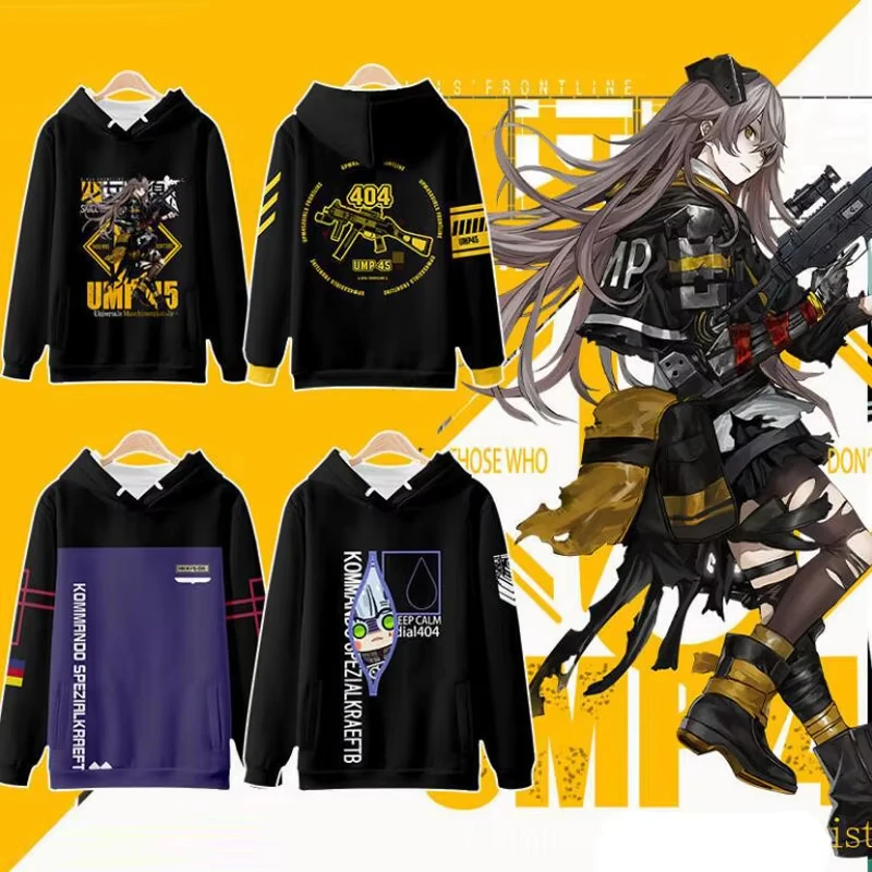 Jogo quente meninas frontline cosplay moletom com capuz 3d novo pulôver solto jaqueta casual y2k roupas moda masculina hoodies