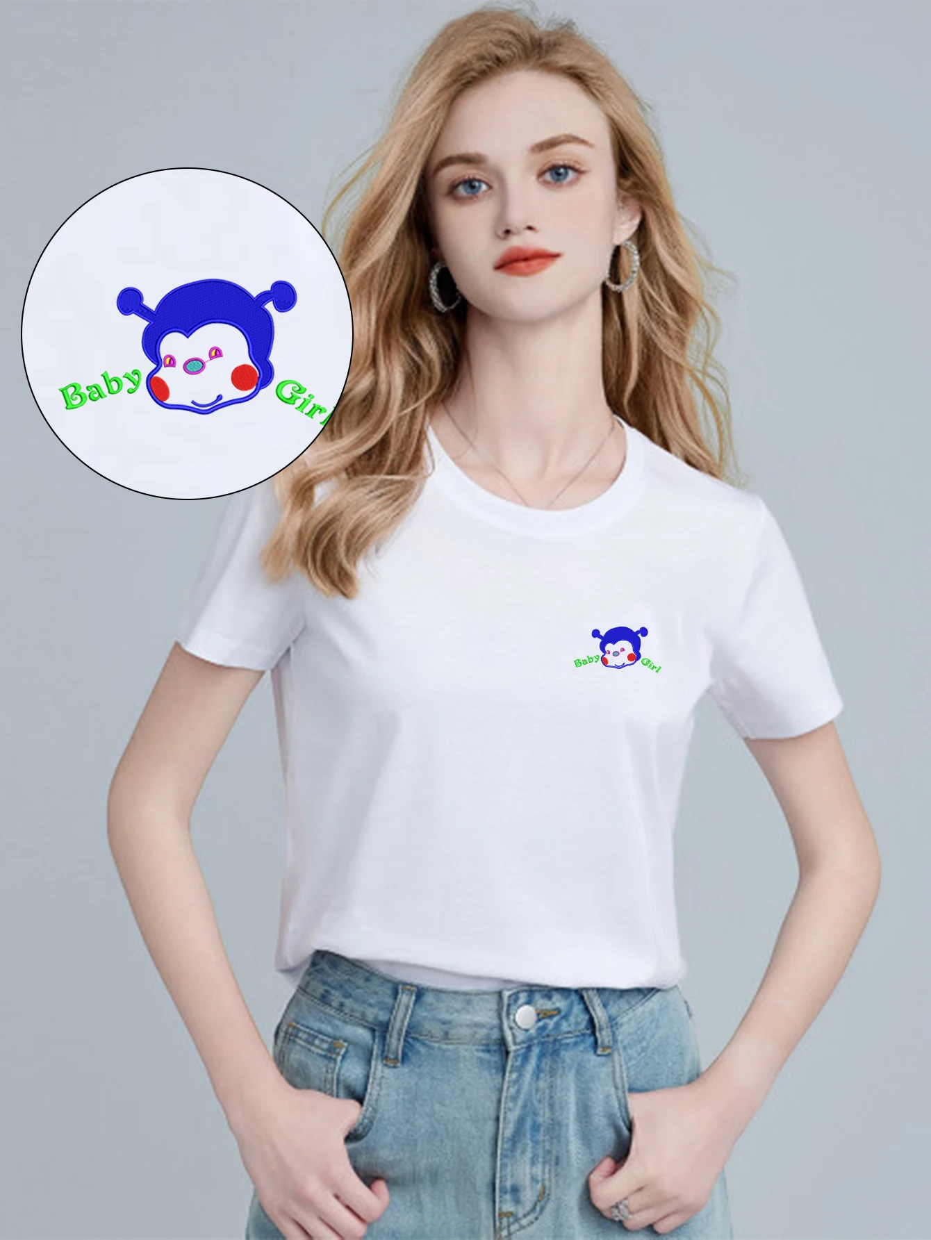

Sweet Men's & Women's Embroidered Cotton T-Shirts – Baby Girl T-Shirt with Premium Embroidery for Family Gatherings