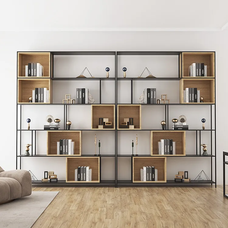 Retro wrought iron rack entrance living room office partition metal frame floor lattice creative American display stand