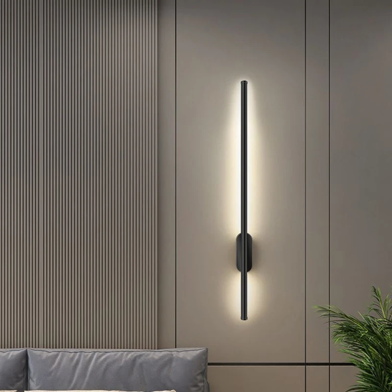 Mordern LED Wall Lamp Black 60CM Long Strip Light For Bar Living Room Wall Bedroom Ambient Bedside Hallway Led Lighting Fixture