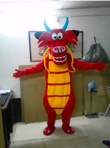 New Adult Hot Sale Foam Halloween Mushu dragon Cartoon Mascot Costume Plush Christmas Fancy Dress Halloween Mascot Costume