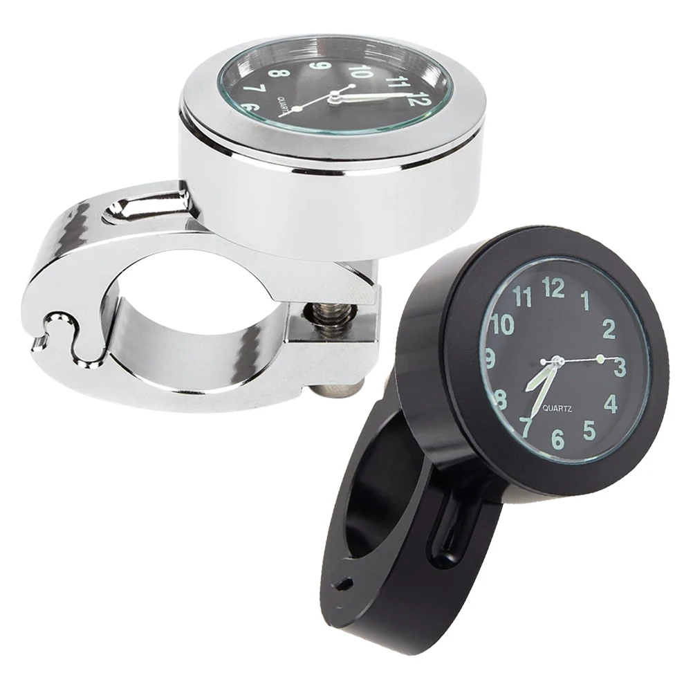 

2Pcs Motorcycle Clock Handlebar Mini Aluminum Alloy Car Clock Bike Accessories Accurate Timekeeping Mount Section Stainless