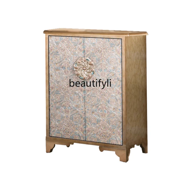 

New Classical Hotel Light Luxury Partition Sideboard Cabinet Hall Cabinet Entrance Cabinet Mansion Storage Shoe Cabinet