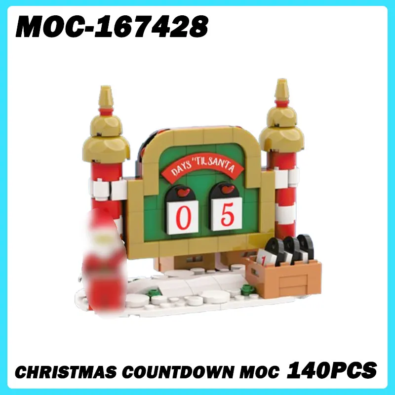 MOC-167428 Christmas Seires Christmas Countdown MOC DIY Bricks, Puzzle Model Small Particles Education Toys Birthday Gift 140PCS