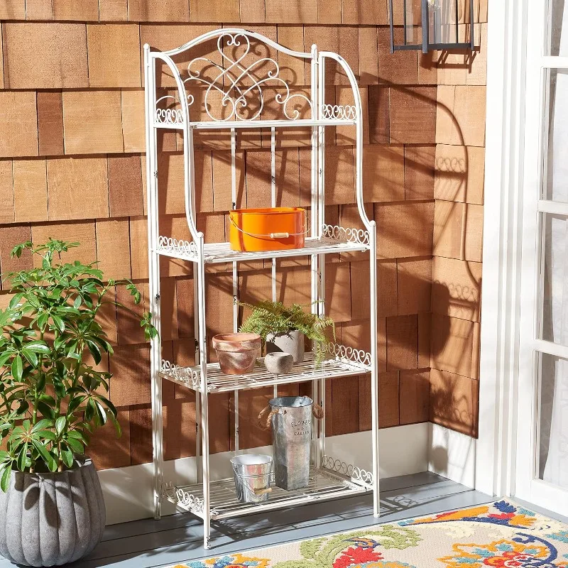 

Outdoor Collection Amaris Антикварная белая кованая железная 4-ярусная стойка для пекарей