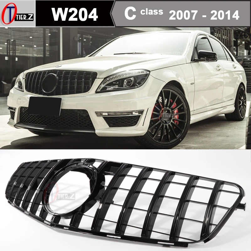 

Front Bumper Grill for Mercedes Benz C Class W204 2007-2014 C180 C200 C220 C300 C350 Panamericana GT Diamond Grille with emblem