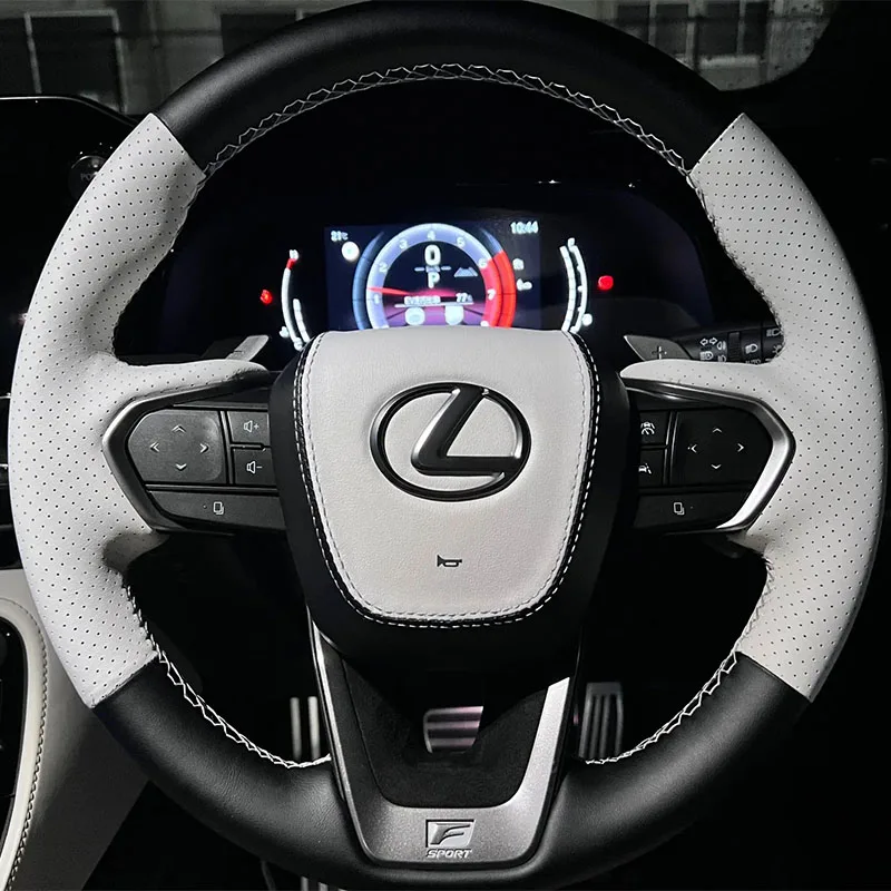 For Lexus NX 250 NX260 NX350 NX350h NX450h+ 2022-2024 hand-stitched Red Black genuine Leather non-slip Car Steering Wheel Cover