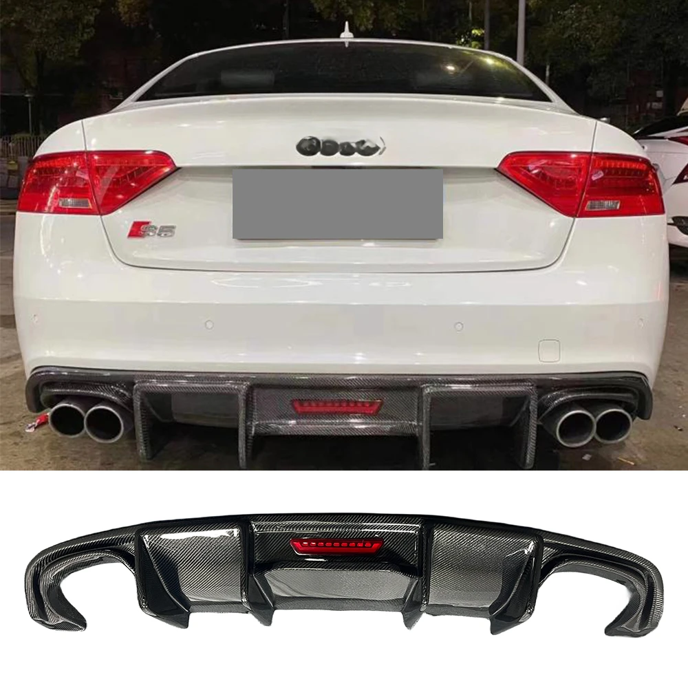 A5 S5 with LED Light Carbon Fiber Rear Diffuser Lip Suitable fori A5 B8.5 S5 2012-2015 Sport stylecustom