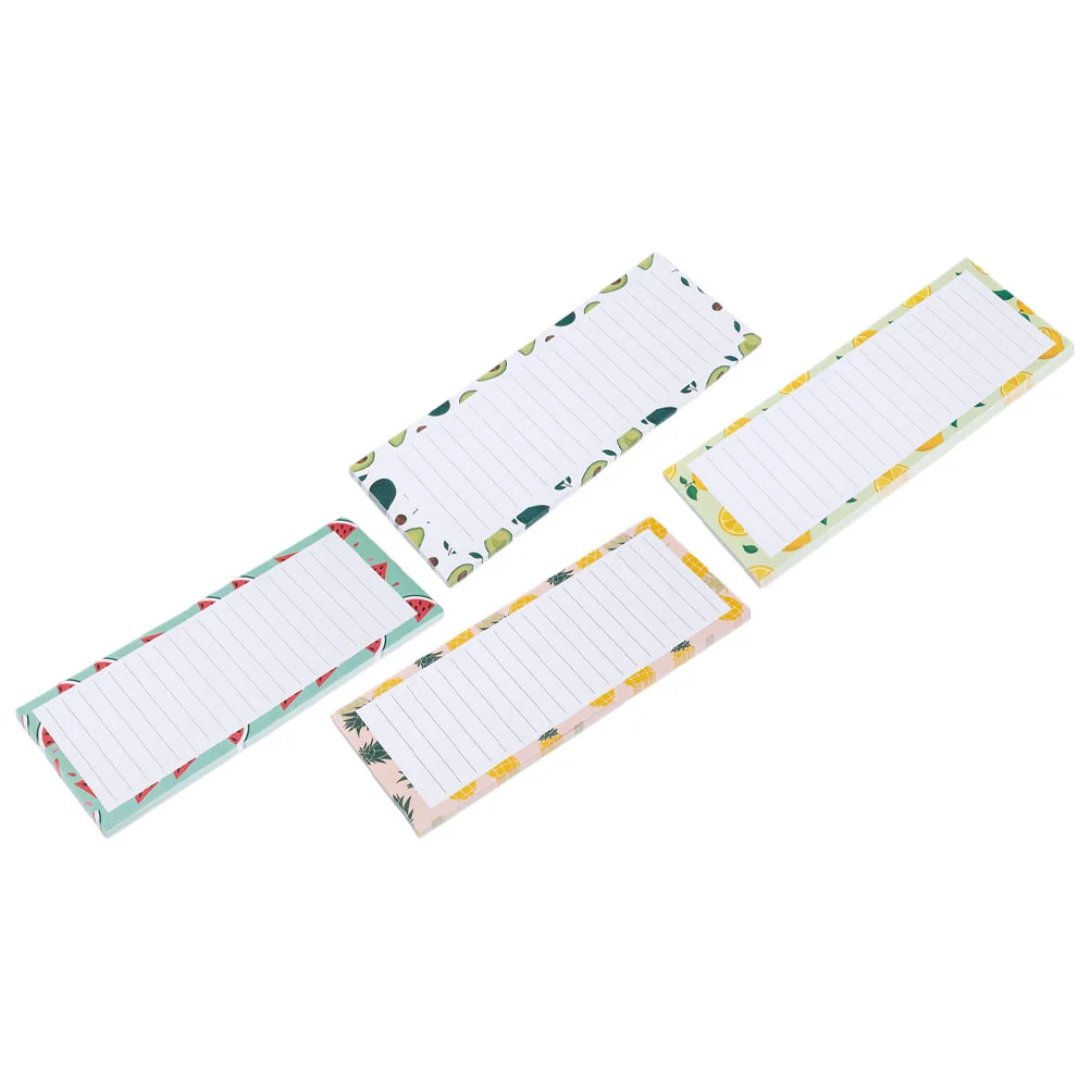 

4 Pcs Magnetic Message Board Refrigerator Memo Notepad Grocery List Fridge Adhesive Tape for Pads Shopping The Notebook