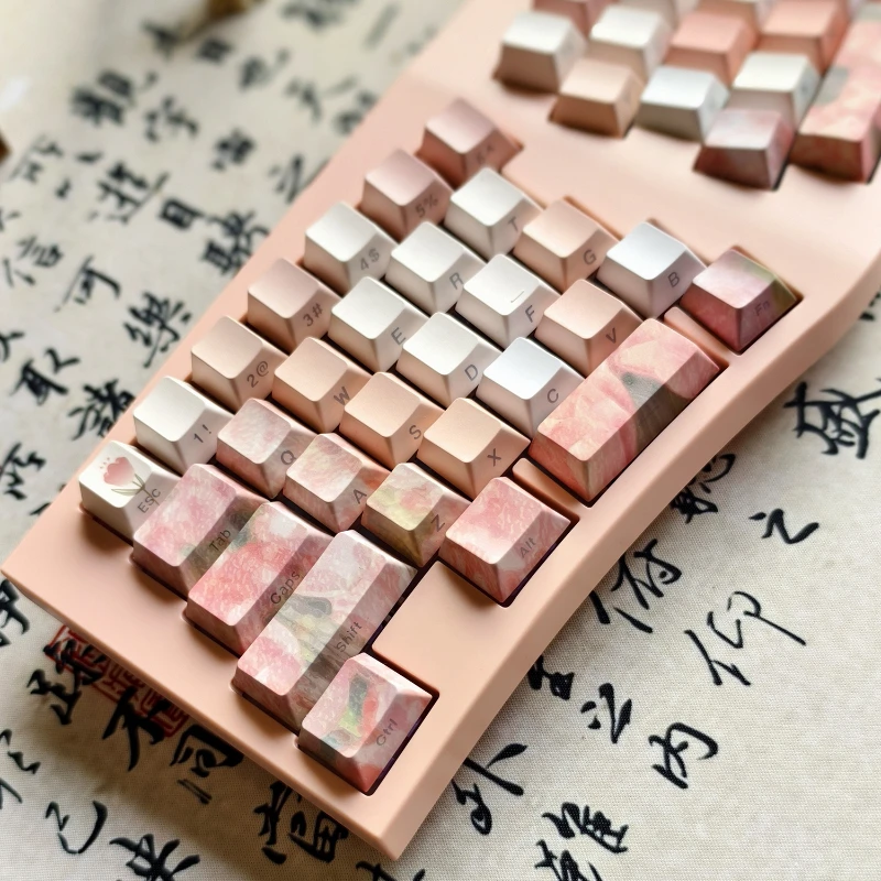 

MiFuny Tulip Side Engraving Keycaps 139Keys PBT Dye-Sub Cherry Profile Gaming Key Caps for Mechanical Keyboard MX Switch Keycap