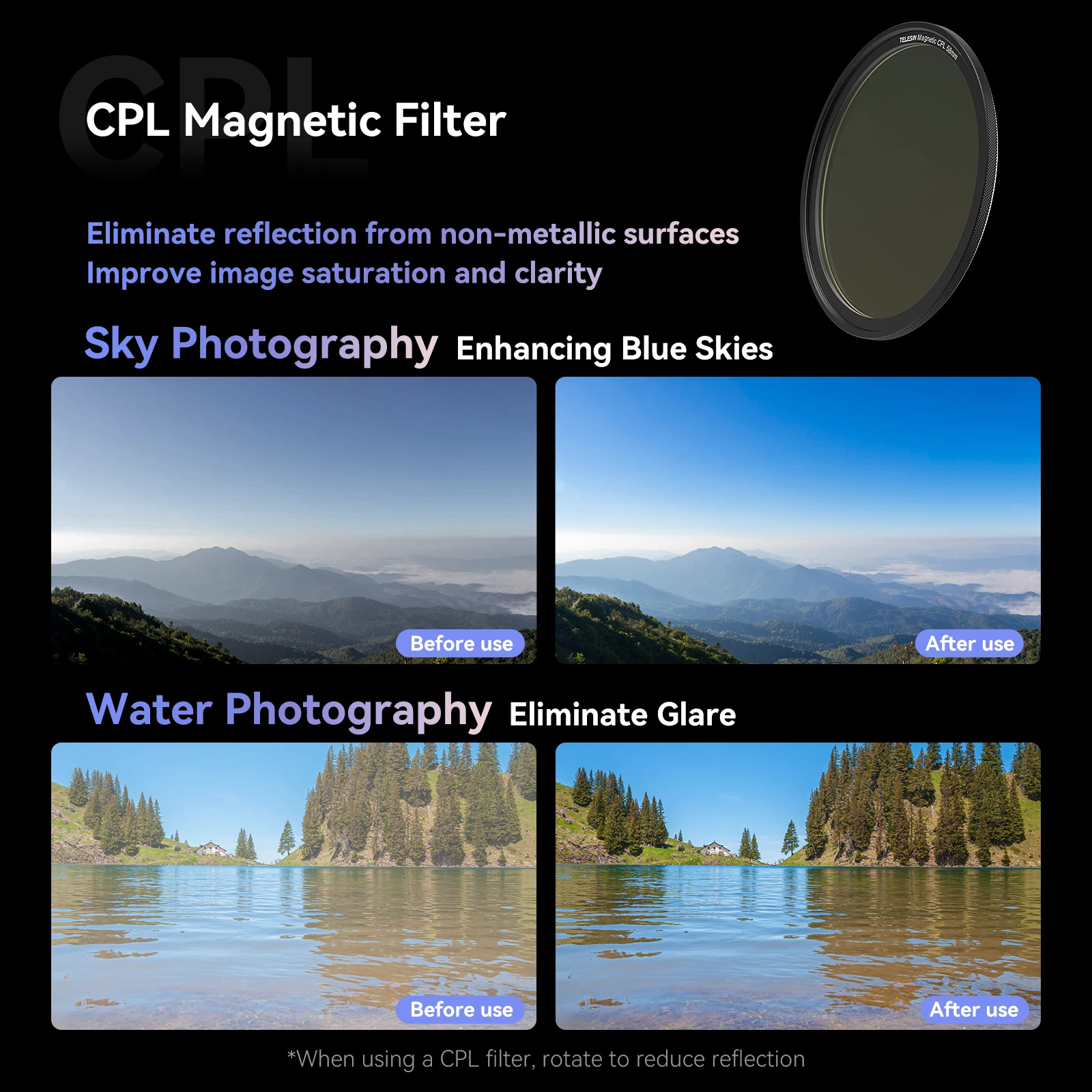 TELESIN Phone CPL VND Filter For iphone 15 pro 15 pro max with Phone  Protective Case Lens Filter For iphone Accessories