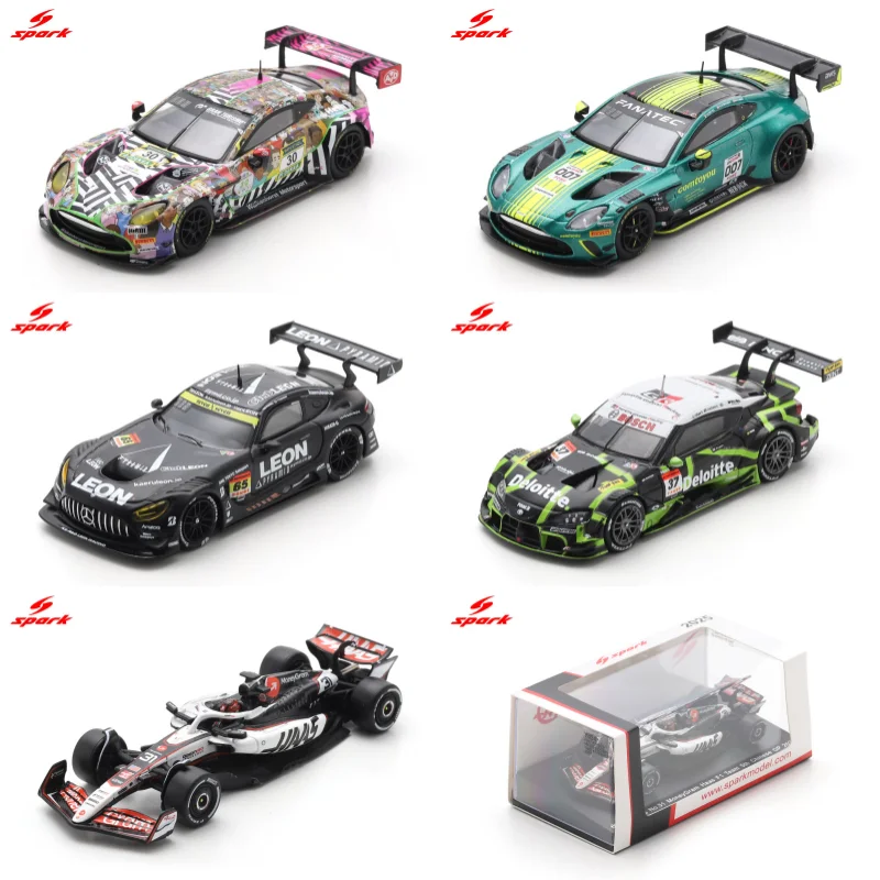 Spark 1:64 HAAS VF-25 NO.31 TOM'S GR Supra TGR LEON PYRAMID VANTAGE AMR GT3 EVO NO.30 24H NURBURGRING 2025 Diecast Model Car