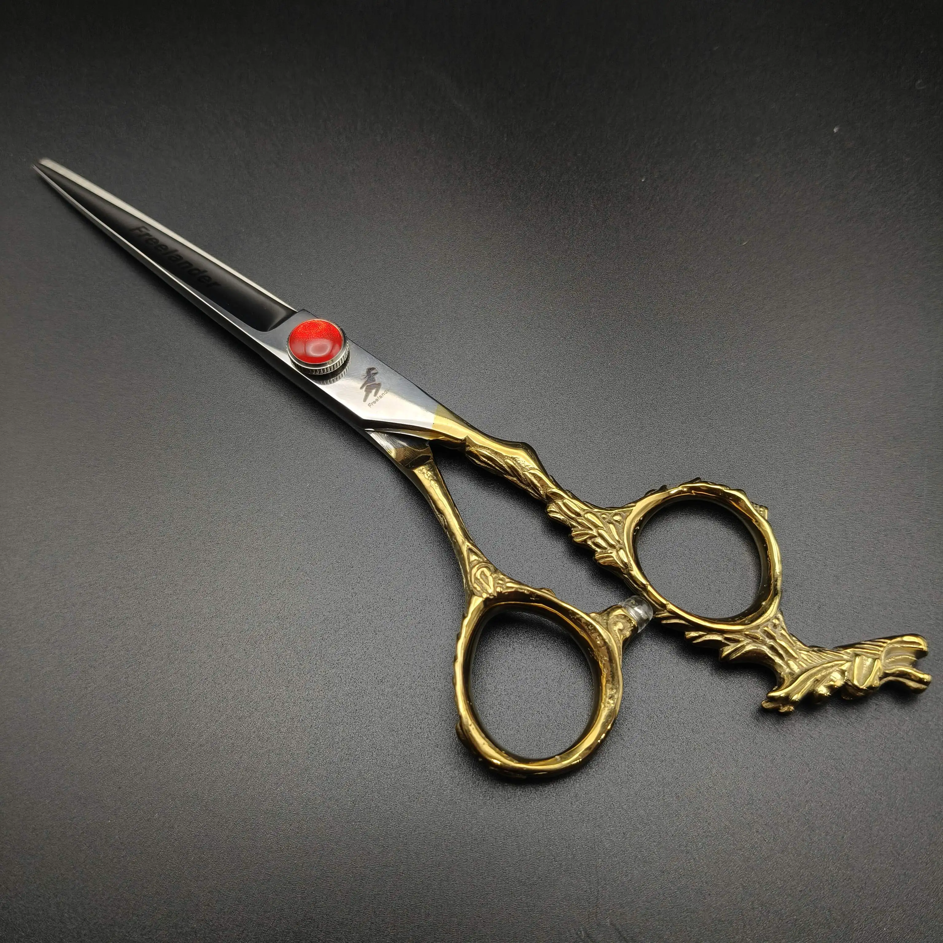 Freelander 6,0-Zoll Professionelle Friseurschere aus 440C Edelstahl mit Damaszener-Muster, Dünne Schere für Friseursalons – Detail 6