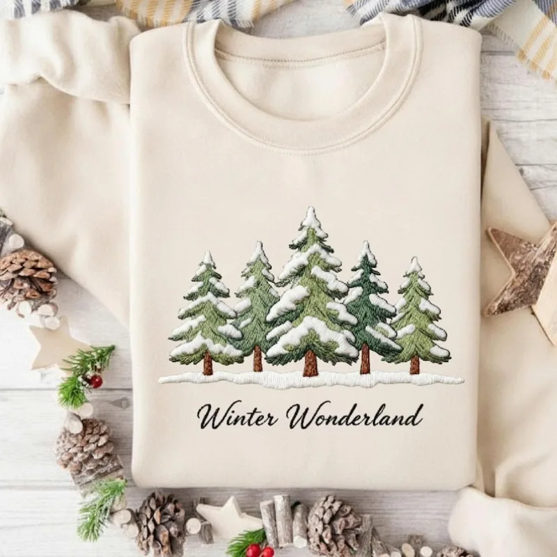 الشتاء العجائب البلوز عيد الميلاد قميص للنساء الأسرة عاشق طاقم الرقبة طويلة الأكمام أزياء لينة مريحة الحرارية هودي