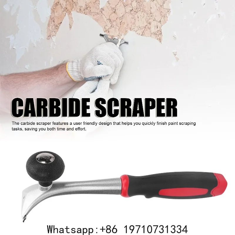 Carbide Paint Scraper Ergonomic Handle Anti Slip Paint Remover for Varnish Resin Dry Glaze Putty Scratches Carbide Paint Scraper