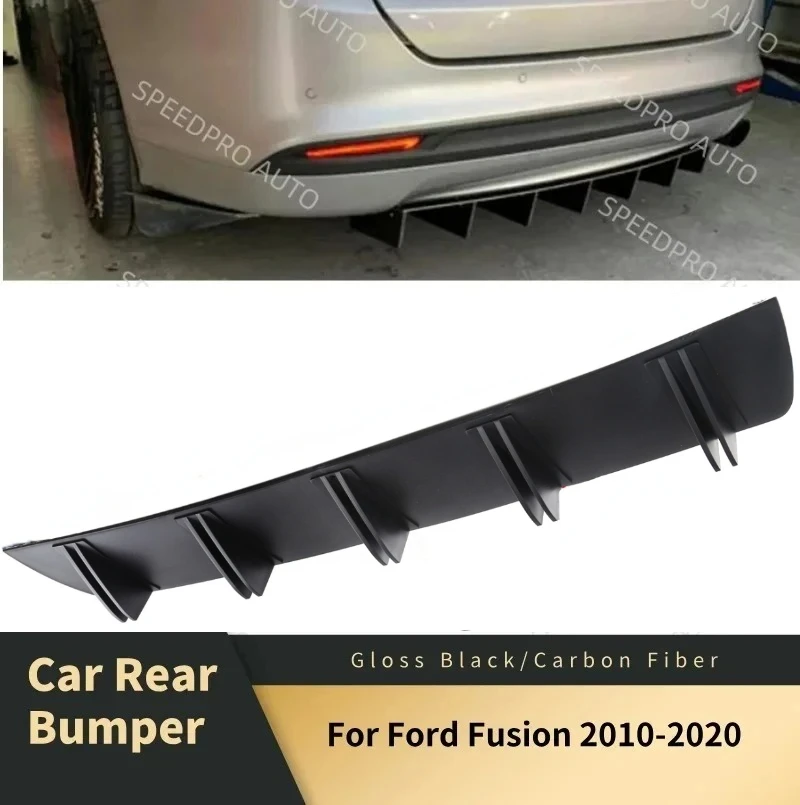 

Rear Diffuser 5 Fins Shark Bumper Splitter Spoiler Lip For F0rd Fusion 2010-2020 Car Auto Body Kit Accessories Black Cover
