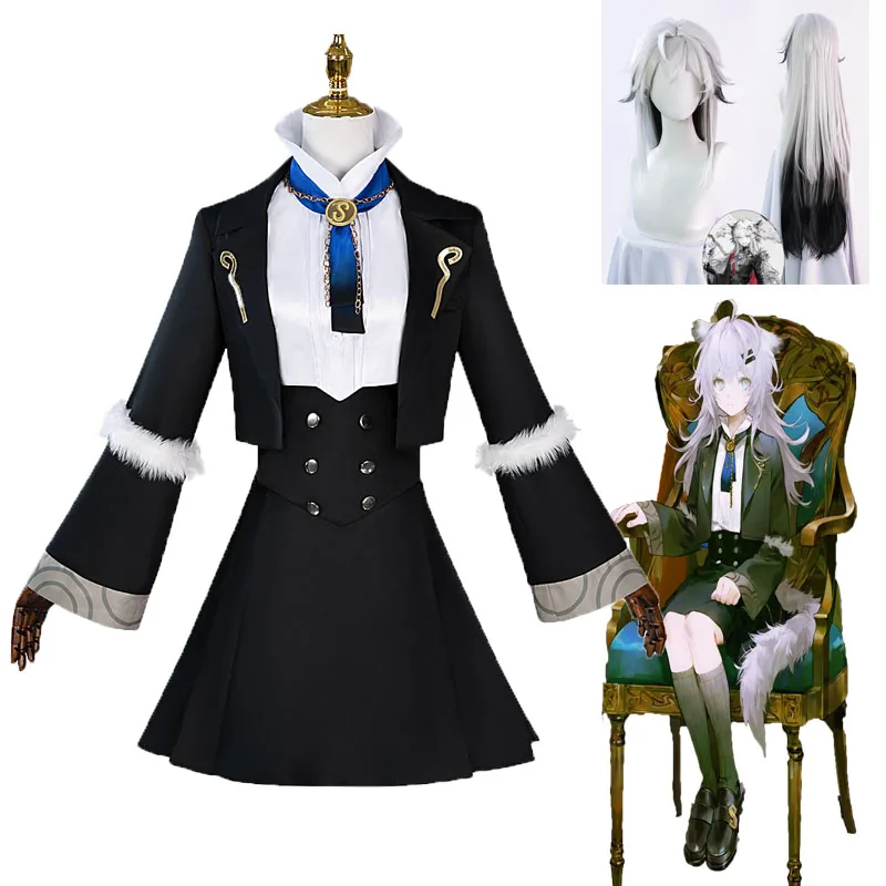 Game Arknights Childhood Lappland Cosplay Costume Full Set Clothing Uniform Wig Halloween Carnival Comic Con for Women girls