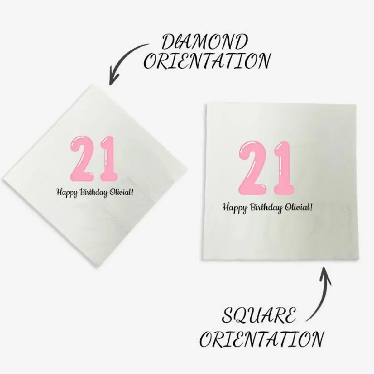 

50pcs 21st Birthday Party Napkins, Custom Birthday Napkins, 21st Birthday Party Favor Decoration, 21st Birthday Favor, 21st, 30t
