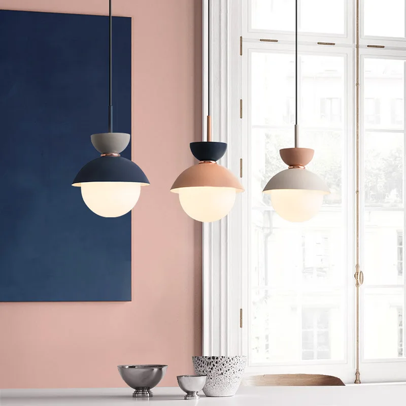 

Nordic bedside pendant light, modern creative personality, dining room, bedroom, hallway, balcony, bar counter macaron pendant