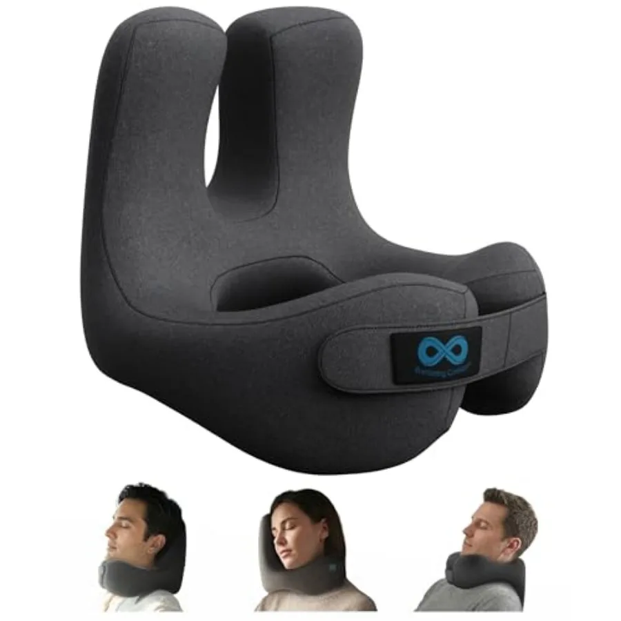 

Upgraded Neck Pillow for Airplanes Memory Foam Travel Headrest for Flying Portable Multi-Position Travel Pillows with 360°Suppo