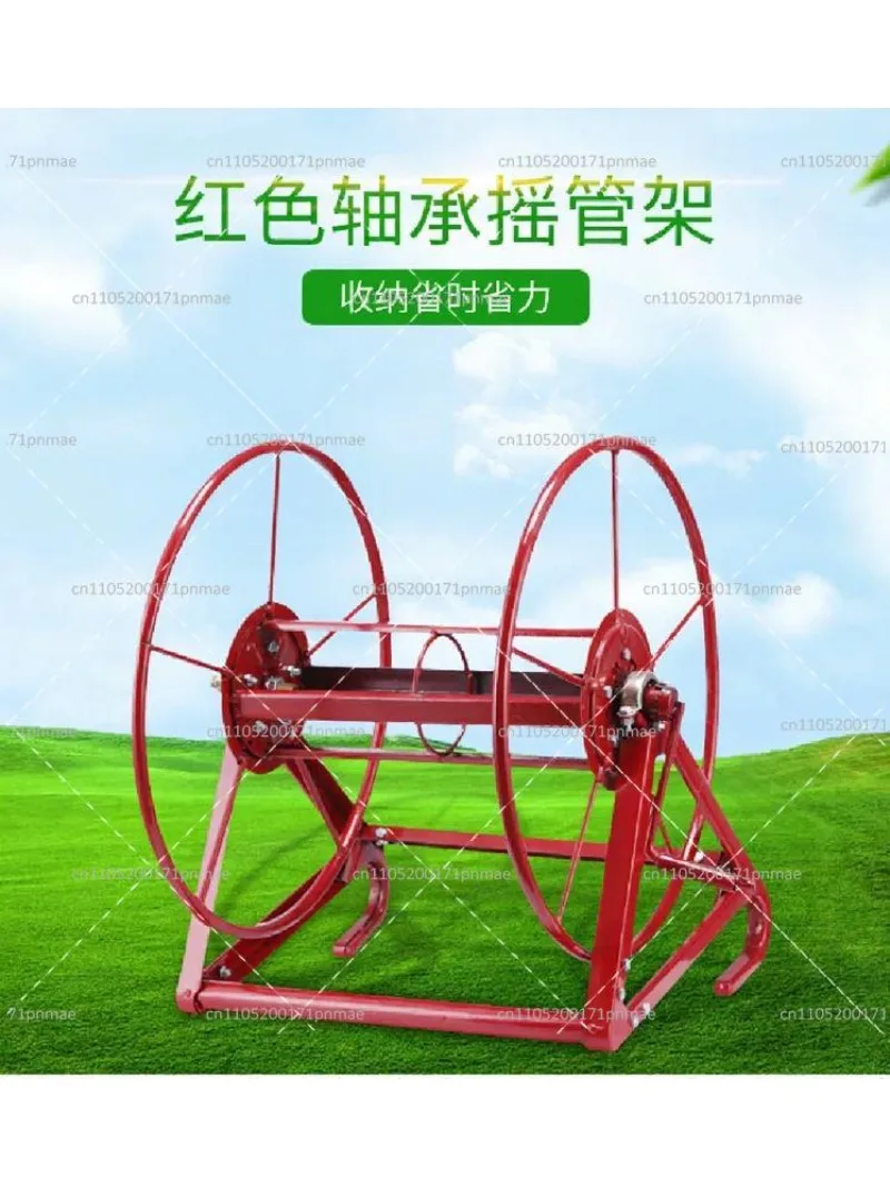 Red Hook Mount Hose Reel for 200m Sprayer Pump Hose, Anti-Tangle Storage for Farm Use