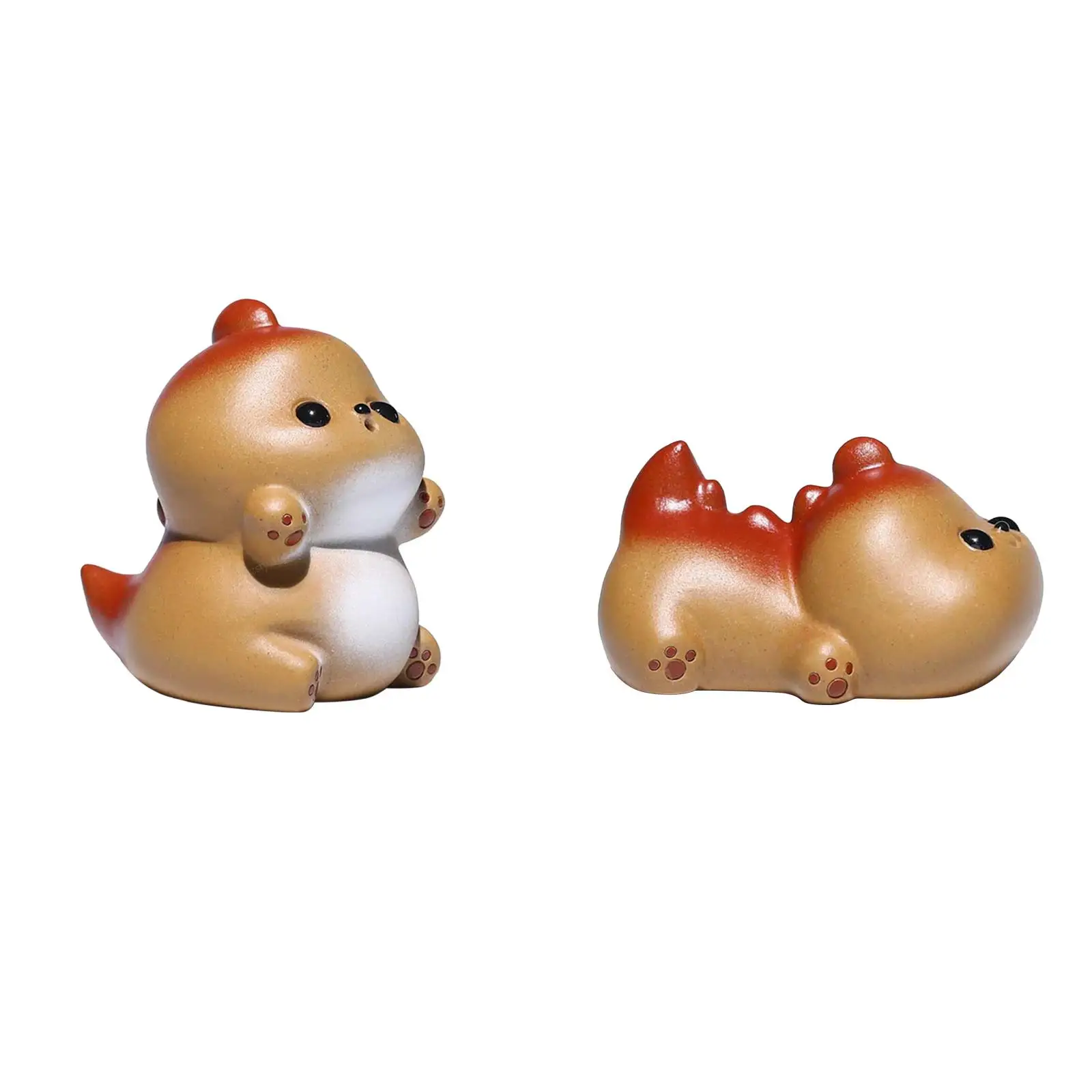 Chinese Zisha Tea Pet Mini Dragon Clay Tabletop Ornament Cute Rich Decorative Items Livable Tea Set for Bedroom Office