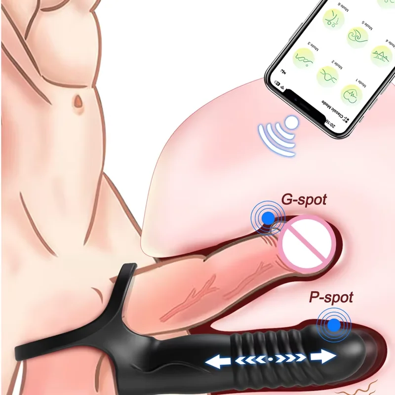 Doppia penetrazione Plug anale Dildo Butt Plug Vibratore Giocattoli del sesso per gli uomini Strap On Massaggio del pene Spine vaginali Prodotti per adulti 18+