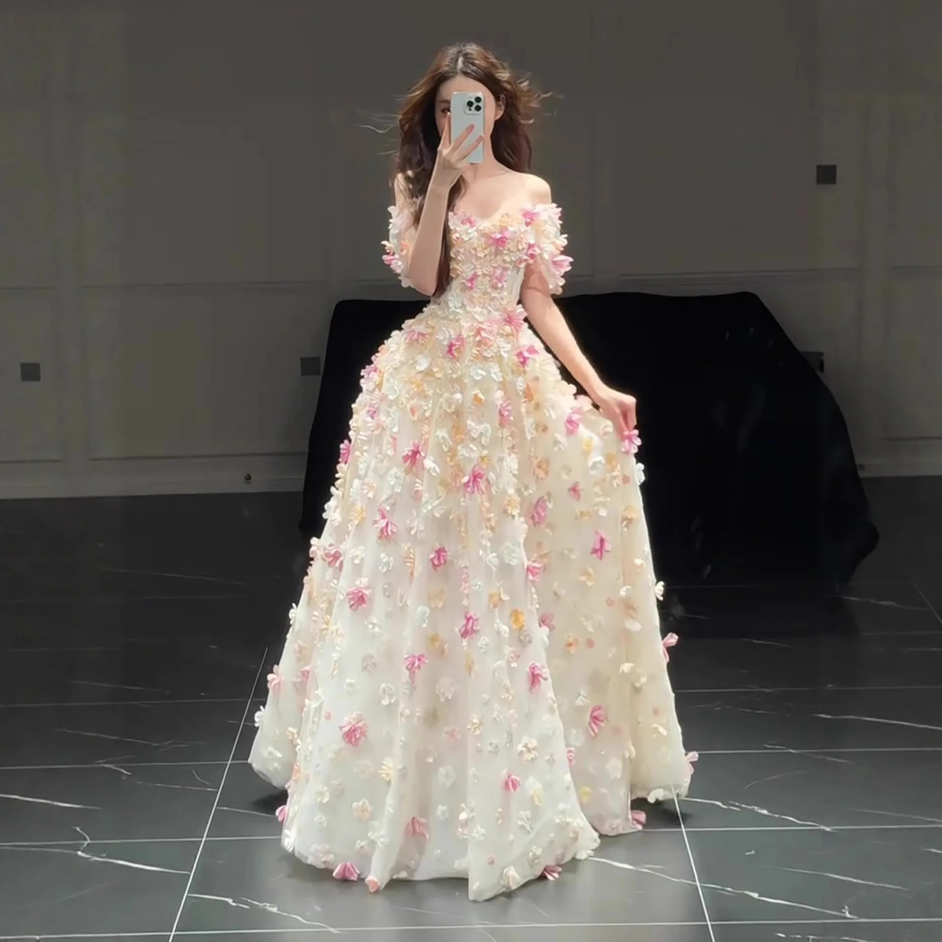 

Ele Wedding Dr Morning Robe Engagement Par Fem Bride Ultra Fairy Aosphere New 2025 Luxury High Waist Gown