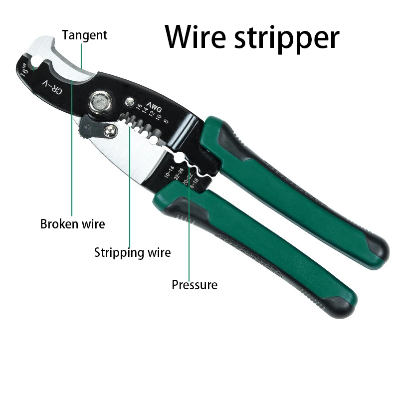1PCS Wire Crimper/Stripper Multifunction Cable Cutter Crimper Plier Electrician Crimping Multifunction Hand Tool
