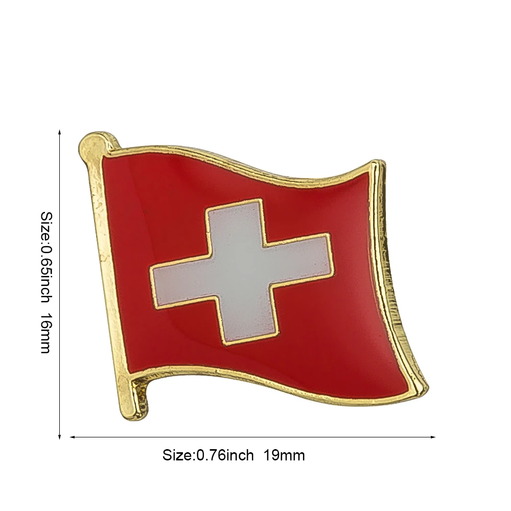 Switzerland Flag Badge Brooch Natinal Lapel Pins Flag Lapel Pins Country Flag Badge