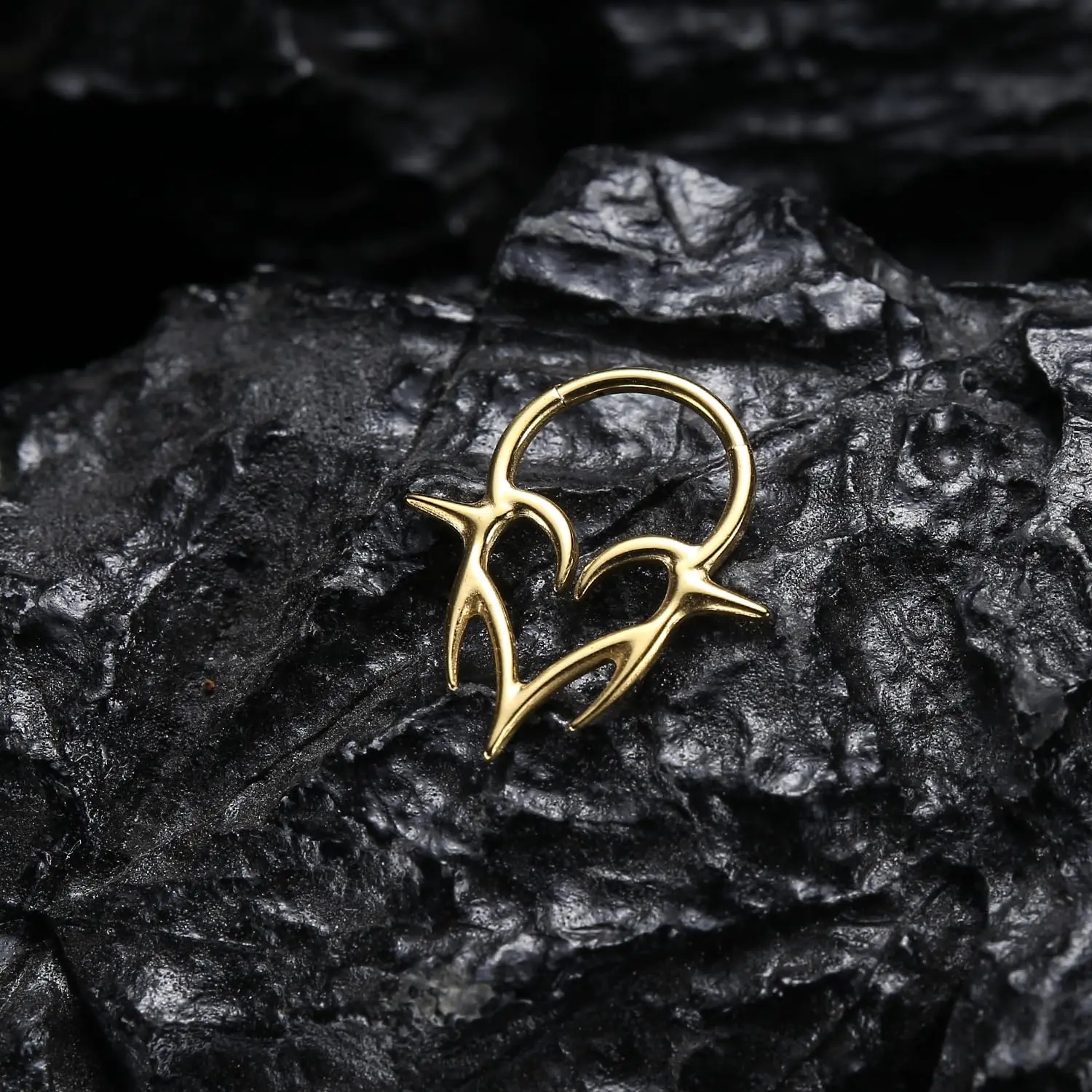 G23 Titanium Gold Hinged Segment Septum Piercing Nose Ring Hoop Cartilage Tragus Daith Clicker Earrings Punk Body Jewelry