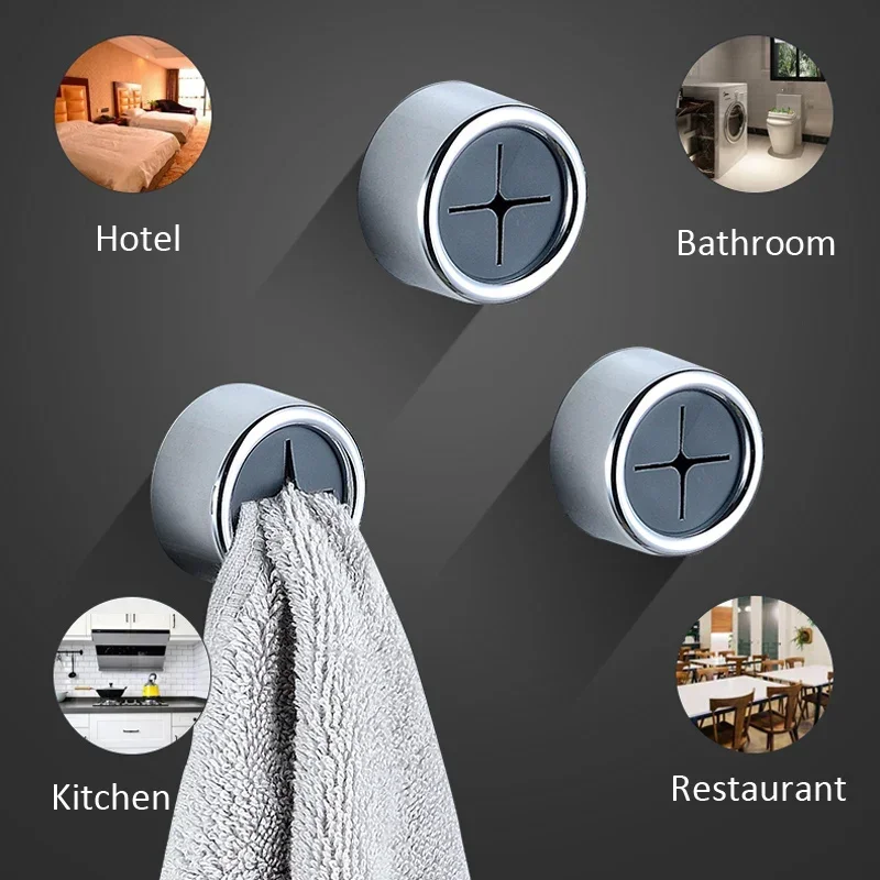 2Pcs Self Adhesive Towel Plug Holder Wall Mounted Bathroom Organizers Towel Hooks Storage Rack Kitchen Rags Dishcloth Clips