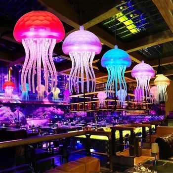 1PC ความแปลกใหม่ RGB เปลี่ยนไฟ LED จี้แมงกะพรุนกลางแจ้งบาร์ Garland สําหรับ Garden Patio Tree กาแฟโคมไฟเด็ก