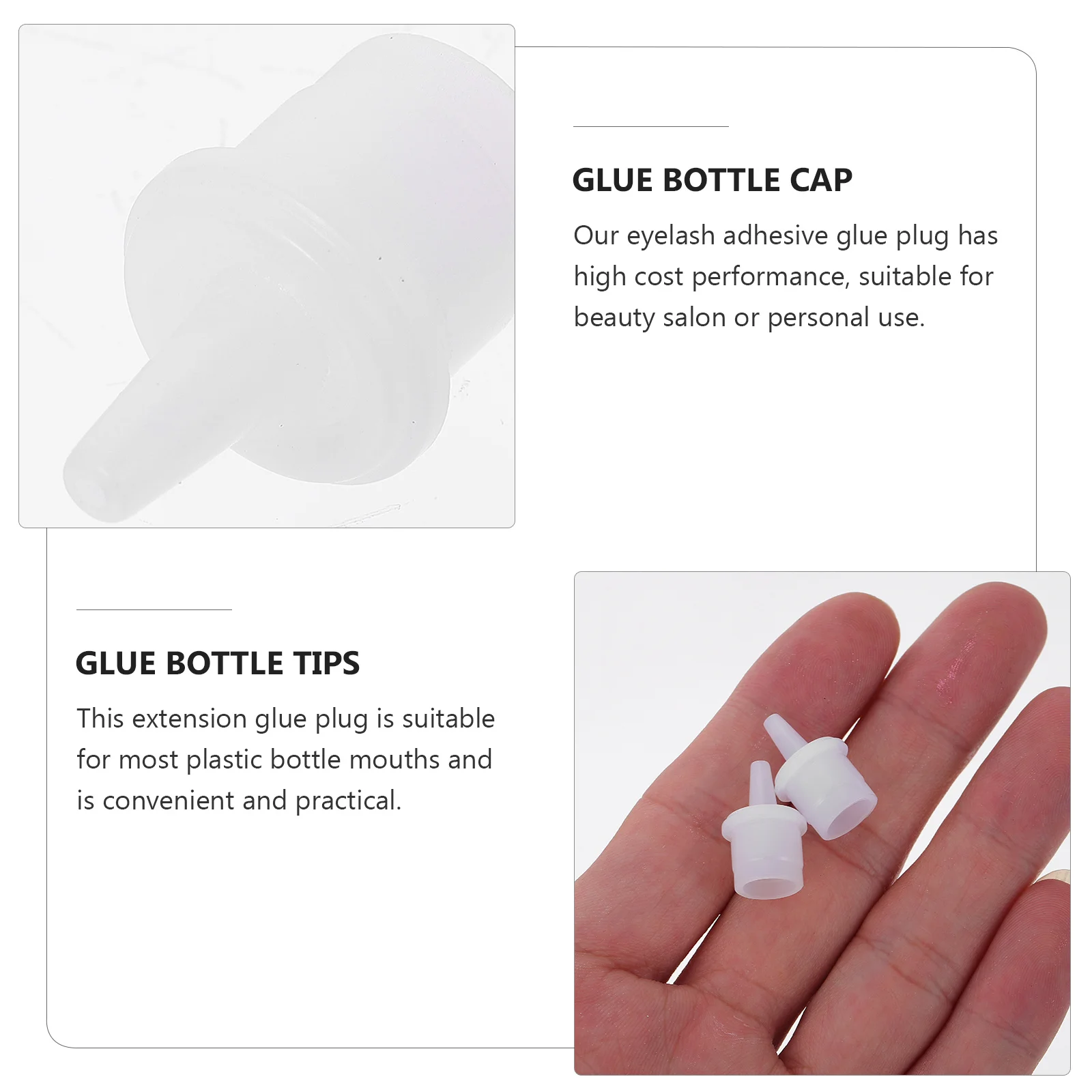 100 Stuks Wimper Lijm Fles Tips Vervanging Caps Wimper Extension Lijm Fles Plug Vervanging Cap Schoonheidssalon Benodigdheden