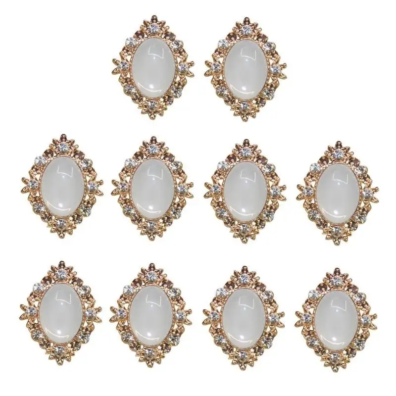 e8bd 10 pcs أزرار flatback سحر لؤلؤة الاصطناعية زر الحدود الزخرفية #3
