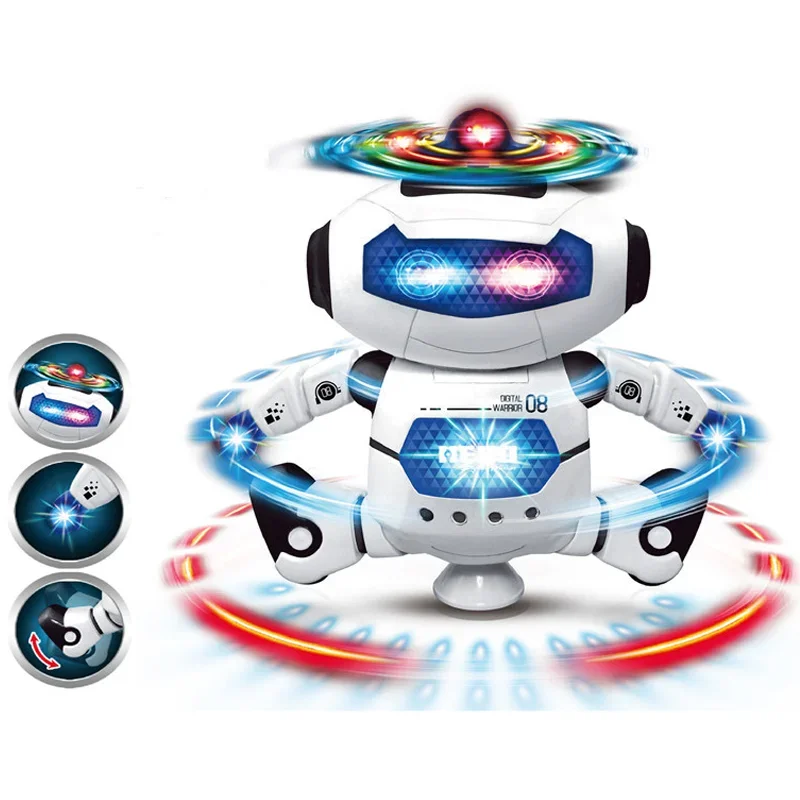 

New 360 Rotating Dance Robot Electronic Walking Toys with Music Light Gift for Kids Astronaut Toy Christmas Presents