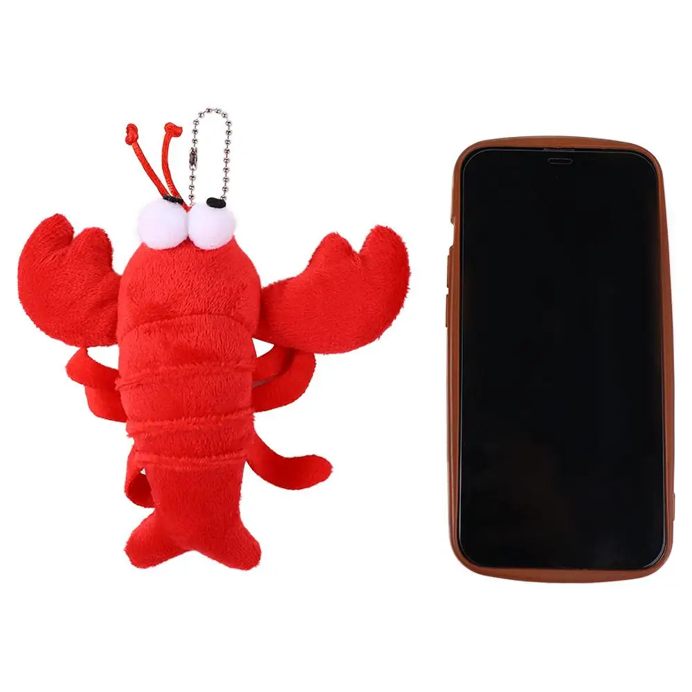 Kawaii Crayfish Pendant Prop Red Lobster Car Key Accessories Bag Pendant Keyring Stuffed Keychain Plush Toy Keychains