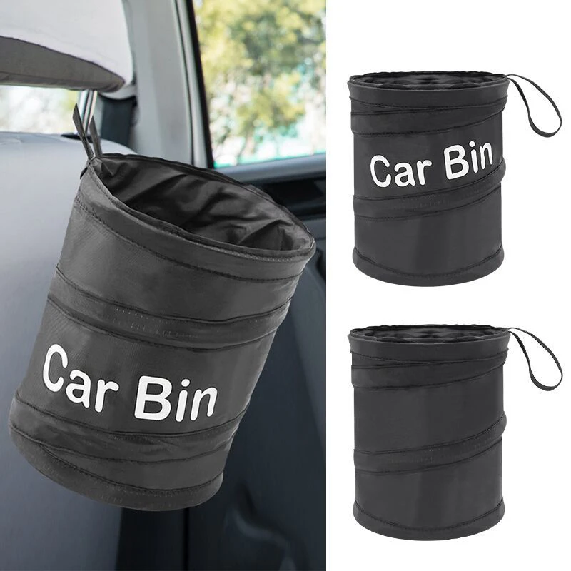 

1PC Collapsible Black Car Trash Can Portable Trash Bag Rubbish Waste Bin Little Leak Proof Car Garbage Bag Wastebasket