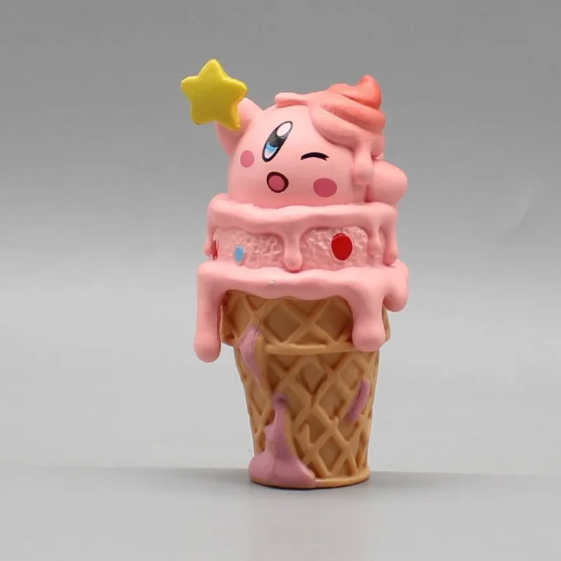 Disney Kirby Stitch Ice Cream Cone Figures 8.5CM 6 Pieces Big Star Series Strawberry Bear Ugly Fish Three-Eyed Decoration Gifts