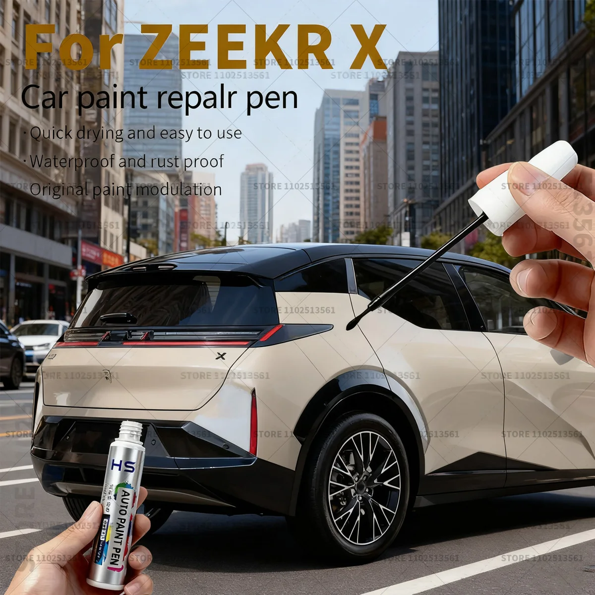 

Car Paint Repair Pen Touch Up Scratch Remover DIY Auto Accessories For ZEEKR X White Blue G81 Beige K34 Gray C37 Green 145 Pink