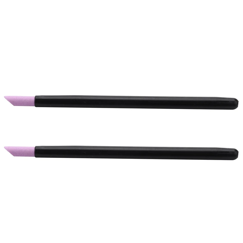 2X Black Quartz Scrubs Stone Cuticle Stick Pen Cuticle Nail Art Pusher Spoon Cut Nail Pusher Manicure Care Tools