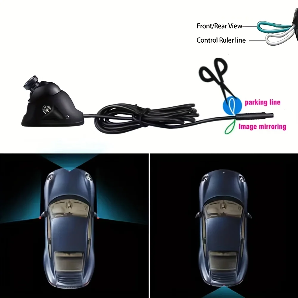 360 °   كاميرا دوارة متعددة الوظائف للسيارة مع رؤية ليلية، 2LED، CCD، كاميرا احتياطية لشاشة CVBS ذات زاوية واسعة