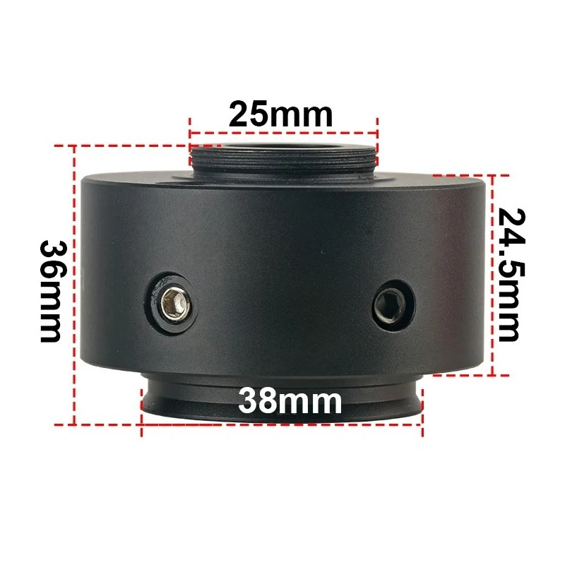 0.5X adjustable focus trinocular microscope interface, large field of view imaging, clear 38mm mounting interface