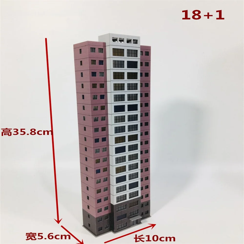 Cena City Building Model, plástico montado Diorama Layout, mesa de areia, escala 1:150