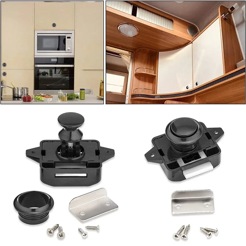 YTOM Push Button Catch Lock RV Caravan Boat Camper Motorhome Cabinet Drawer Latch Button Locks For Furniture Hardware
