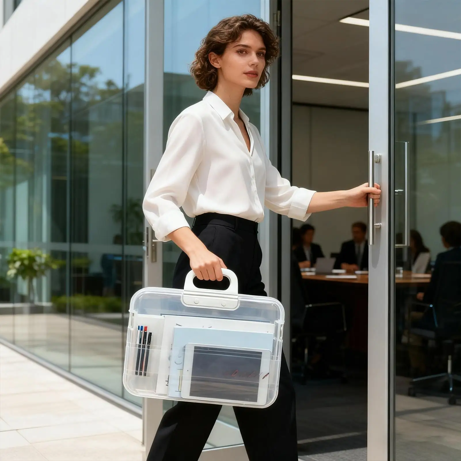 

File Folders Large Capacity Dustproof With Handle Filing Folder Document Storage Organizer For Paper Book Notebook School