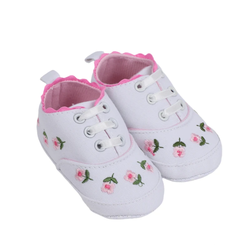 Newborn Baby Girl Casual Canvas Shoes Flower Cotton Sole Non-slip Baby Shoes Female Infant First Walkers Crib Shoes