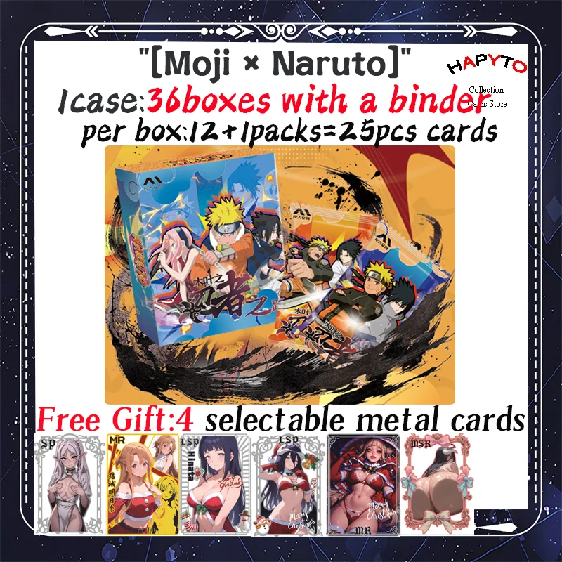 

2025 Newest Moji Creative Naruto Collection Cards Kakashi Konoha Bonds Hinata Sakura Sasuke Booster Box TCG Hobby Gift